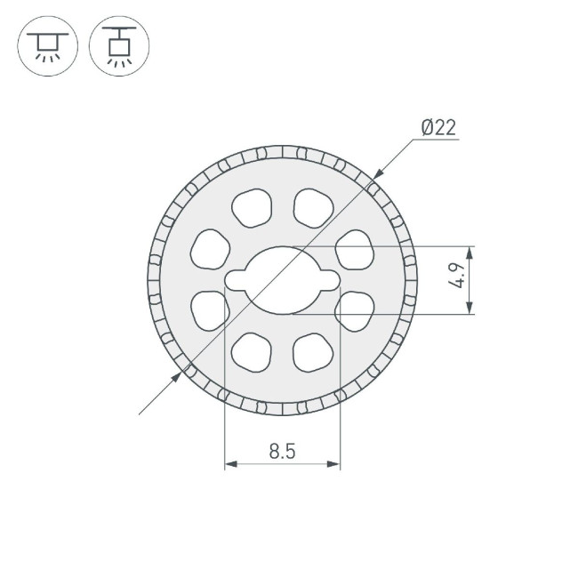 Силиконовый профиль Arlight WPH-FLEX-ROPE-D22-360deg-S8-10m WHITE 053828 Силиконовый профиль Arlight WPH-FLEX-ROPE-D22-360deg-S8-10m WHITE 053828
