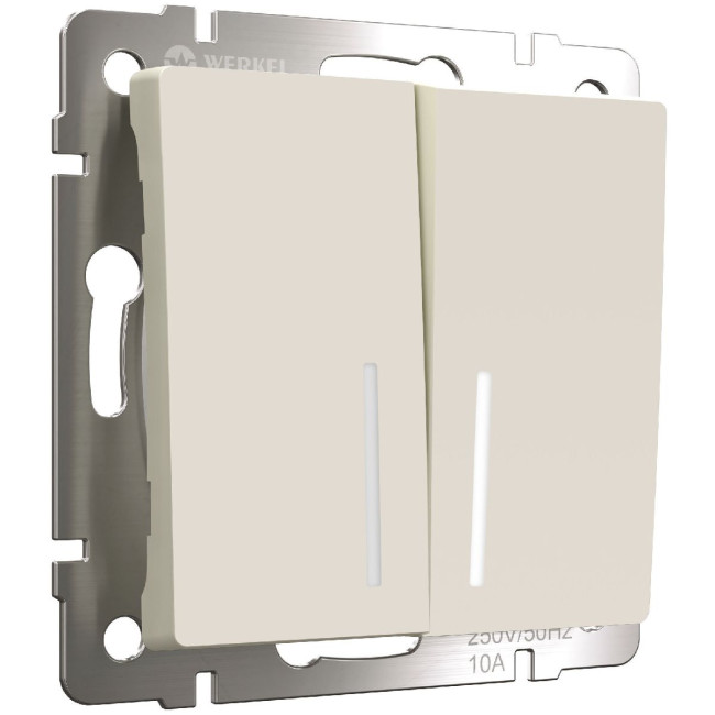 Выключатель двухклавишный проходной с подсветкой Werkel 4690389191862 W1122162 a062421 Выключатель двухклавишный проходной с подсветкой Werkel 4690389191862 W1122162 a062421