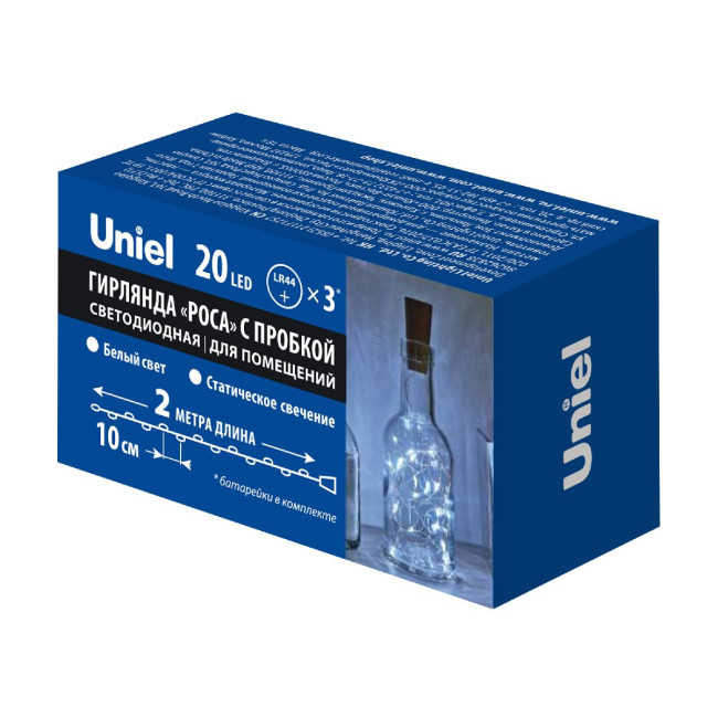 Гирлянда Uniel ULD-S0200-020/SСR/3LR WHITE IP20 WINESTOPPER UL-00010902