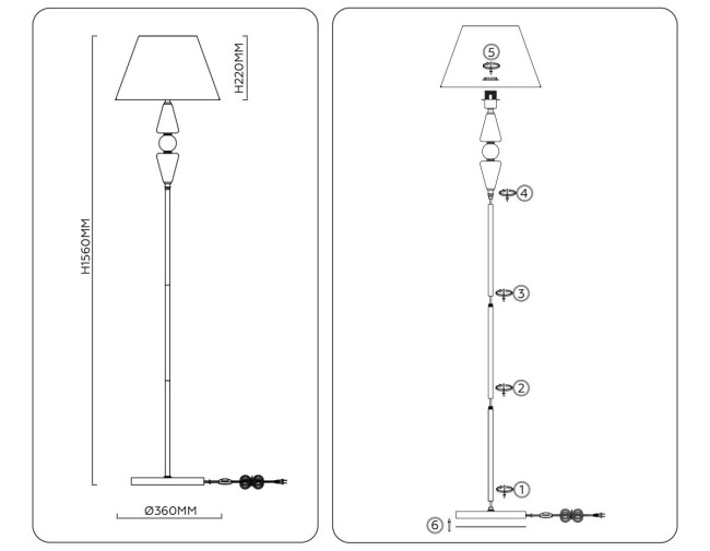 Торшер Ambrella Light High Light Classic LH75265 Торшер Ambrella Light High Light Classic LH75265