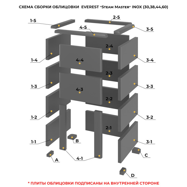 Печь для бани Эверест "Steam Master 44 ЧУГУН" Амфиболит, S-40