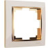 Рамка на 1 пост Werkel Snabb слоновая кость/золото W0011932 4690389160691 Рамка на 1 пост Werkel Snabb слоновая кость/золото W0011932 4690389160691