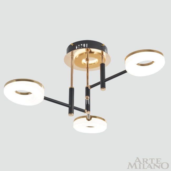 Потолочная люстра Arte Milano Ferrara 272999/3 BK/GD Потолочная люстра Arte Milano Ferrara 272999/3 BK/GD