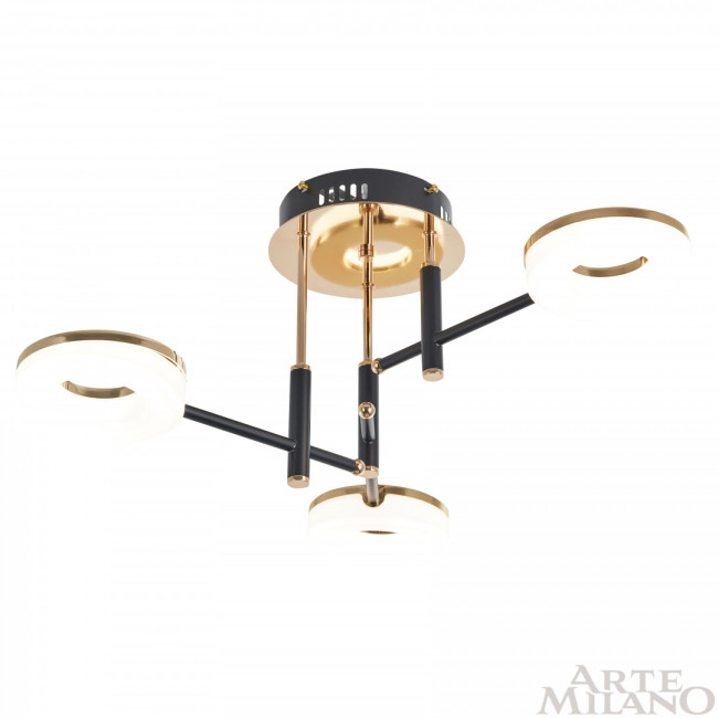Потолочная люстра Arte Milano Ferrara 272999/3 BK/GD Потолочная люстра Arte Milano Ferrara 272999/3 BK/GD