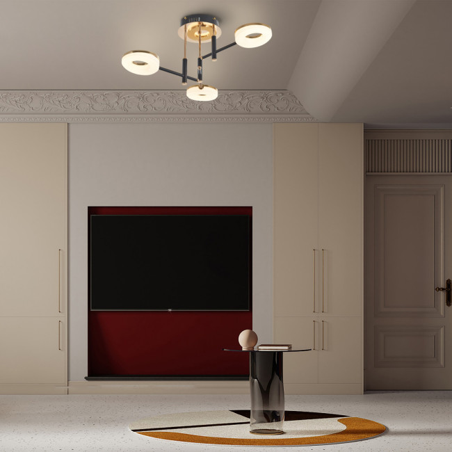 Потолочная люстра Arte Milano Ferrara 272999/3 BK/GD Потолочная люстра Arte Milano Ferrara 272999/3 BK/GD