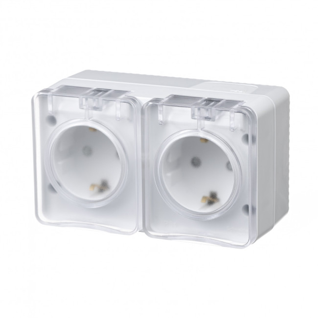 Розетка 2-ая с/з со шт., 16А 250B IP54 Systeme Electric AtlasDesign Profi54 ATN540126 Розетка 2-ая с/з со шт., 16А 250B IP54 Systeme Electric AtlasDesign Profi54 ATN540126