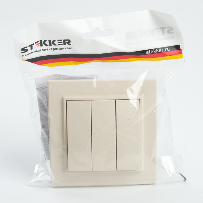 Выключатель 3-клавишный Stekker Эрна 39923 Выключатель 3-клавишный Stekker Эрна 39923