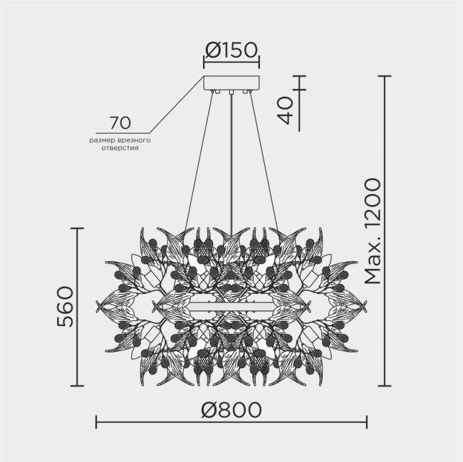 Подвесная люстра Modelux premium ML.6808.800P CR
