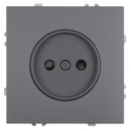 Розетка 1-местная с з/ш б/з (механизм) СЗК Stekker Эмили 250В 16А RST16-5109-10ZK платиново-серый soft touch 50242