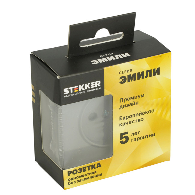 Розетка 1-местная с з/ш б/з (механизм) СЗК Stekker Эмили 250В 16А RST16-5109-10ZK платиново-серый soft touch 50242 Розетка 1-местная с з/ш б/з (механизм) СЗК Stekker Эмили 250В 16А RST16-5109-10ZK платиново-серый soft touch 50242
