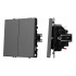 Механизм выключателя двухклавишный проходной Arlight SWT-NOBE-MKP2-SFPL-GR (230V, 10A) 054257