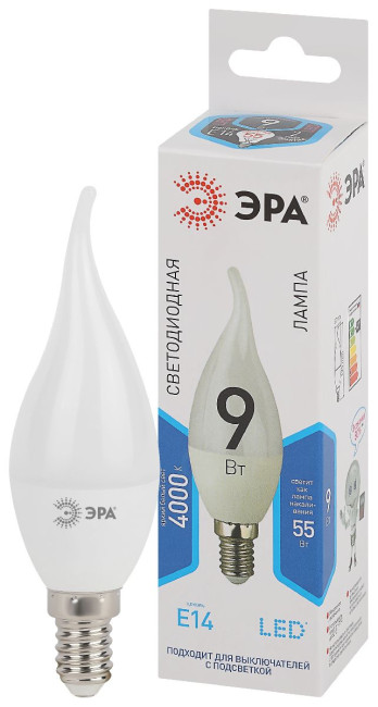 Лампа светодиодная Эра E14 9W 4000K LED BXS-9W-840-E14 Б0027974 Лампа светодиодная Эра E14 9W 4000K LED BXS-9W-840-E14 Б0027974