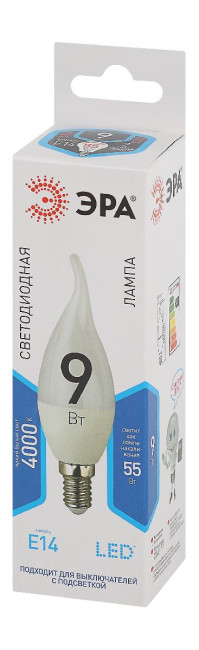 Лампа светодиодная Эра E14 9W 4000K LED BXS-9W-840-E14 Б0027974 Лампа светодиодная Эра E14 9W 4000K LED BXS-9W-840-E14 Б0027974
