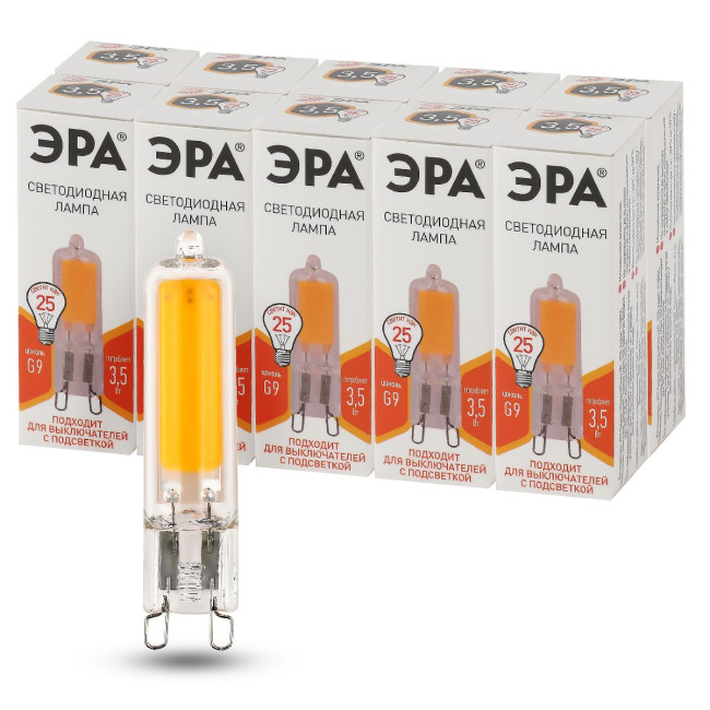 Лампа светодиодная Эра G9 3,5W 2700K LED JCD-3,5W-GL-827-G9 Б0049083 Лампа светодиодная Эра G9 3,5W 2700K LED JCD-3,5W-GL-827-G9 Б0049083