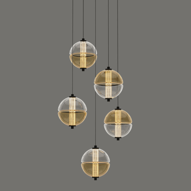 Подвесной светильник MD24022079-5A black/amber Подвесной светильник MD24022079-5A black/amber