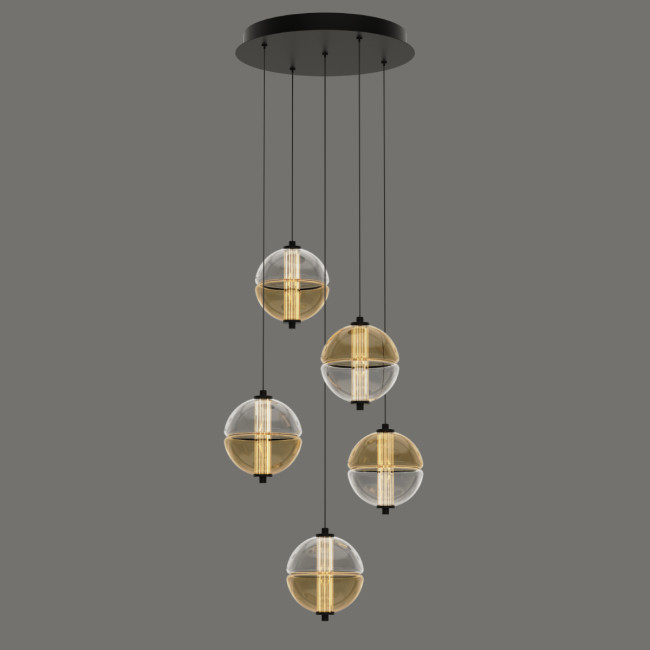 Подвесной светильник MD24022079-5A black/amber Подвесной светильник MD24022079-5A black/amber