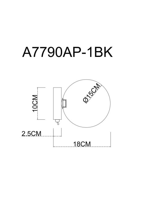 Бра Arte Lamp Vincent A7790AP-1BK Бра Arte Lamp Vincent A7790AP-1BK