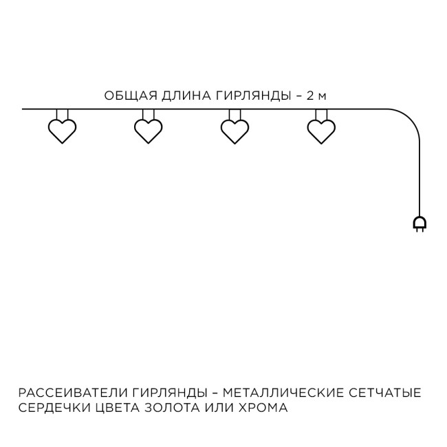 Гирлянда светодиодная Сердце Apeyron Сердце 15-61 Гирлянда светодиодная Сердце Apeyron Сердце 15-61