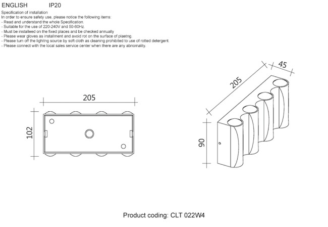 Уличный настенный светильник Crystal Lux CLT 022W4 WH-GO 4000K