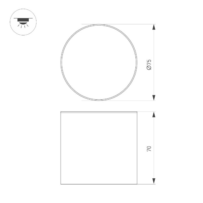 Накладной светильник Arlight SP-CYLINDO-R75-7W Day4000 (WH, 110 deg, 230V) 041246 Накладной светильник Arlight SP-CYLINDO-R75-7W Day4000 (WH, 110 deg, 230V) 041246