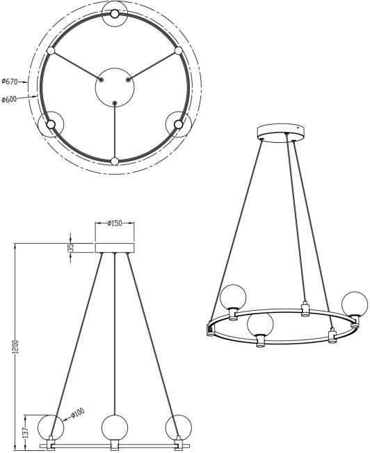 Подвесная люстра Freya Urban FR4005PL-03G Подвесная люстра Freya Urban FR4005PL-03G