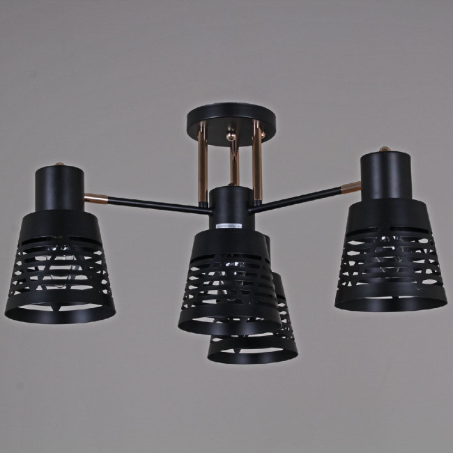 Потолочная люстра Reluce 06074-3.3-04 BK+FG Потолочная люстра Reluce 06074-3.3-04 BK+FG