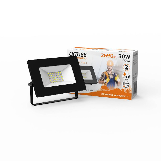Прожектор светодиодный Gauss Elementary 30W 3000К 613527130 Прожектор светодиодный Gauss Elementary 30W 3000К 613527130
