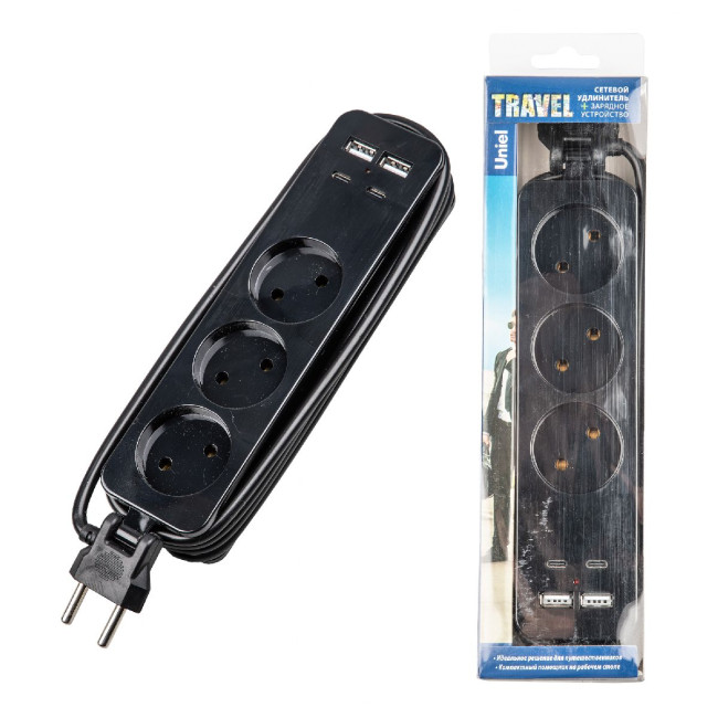 Удлинитель Uniel S-CT3-1,8UC BLACK UL-00011139 Удлинитель Uniel S-CT3-1,8UC BLACK UL-00011139