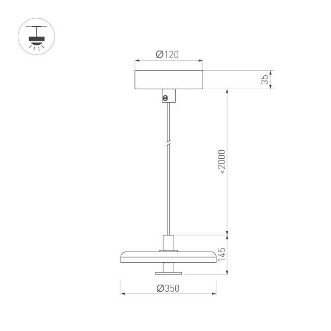 Подвесной светильник Arlight SP-KOTARO-R350-12W Warm2700 (BG-BG, 36 deg, 230V, TRIAC) 057229 Подвесной светильник Arlight SP-KOTARO-R350-12W Warm2700 (BG-BG, 36 deg, 230V, TRIAC) 057229