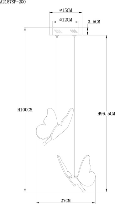 Подвесной светильник Arte Lamp Darcy A2187SP-2GO Подвесной светильник Arte Lamp Darcy A2187SP-2GO