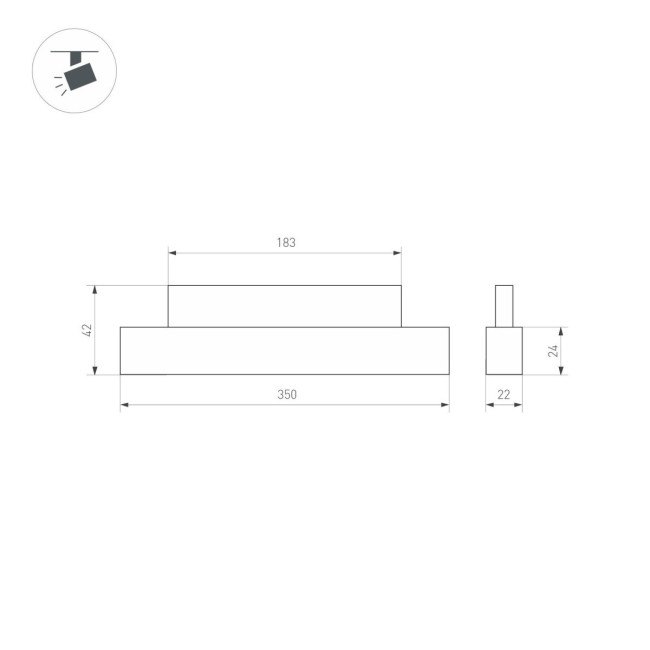Трековый магнитный светильник Arlight MAG-ORIENT-FLAT-L350-12W Warm3000 (BK, 100 deg, 48V, DALI) 056154
