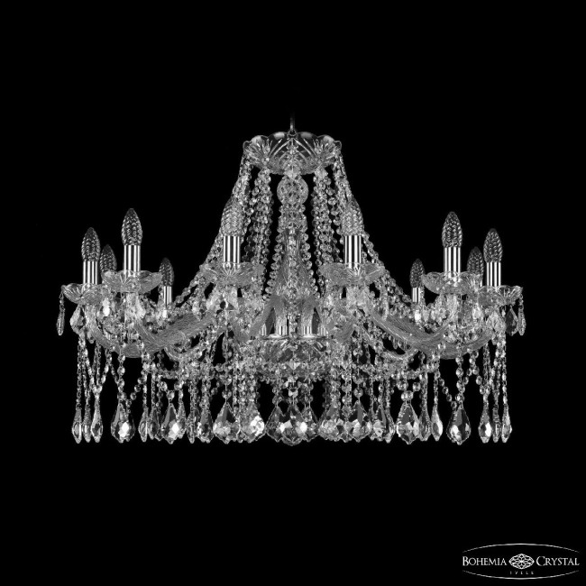 Подвесная люстра Bohemia Ivele Crystal 1413/12/300 Ni Leafs Подвесная люстра Bohemia Ivele Crystal 1413/12/300 Ni Leafs