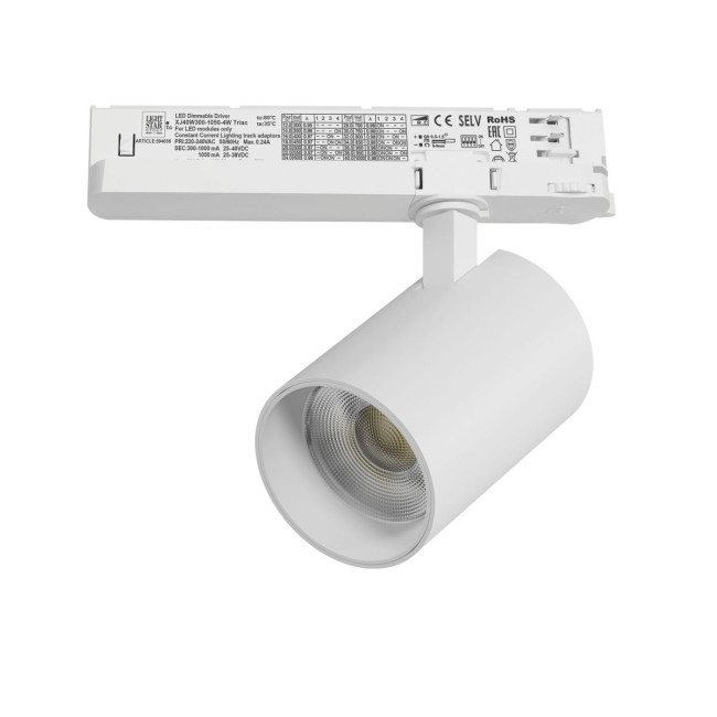 Трековый трехфазный светильник Quattro LED с управлением TRIAC Lightstar Alta Base A5336TRIAC