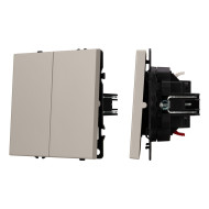 Механизм выключателя двухклавишный проходной Arlight SWT-NOBE-MKP2-SFPL-CA (230V, 10A) 059422