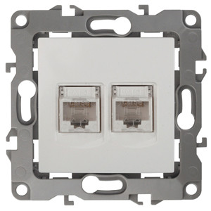 Розетка информационная двойная 2XRJ45 Эра 12-3108-01 Б0014729