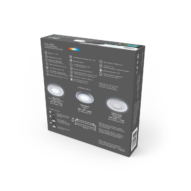 Встраиваемый светодиодный светильник Gauss Backlight Bubbles BL315