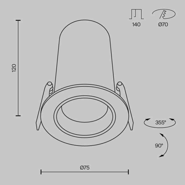 Встраиваемый спот Maytoni Technical Focus Led Technical DL125-L12-4K-B Встраиваемый спот Maytoni Technical Focus Led Technical DL125-L12-4K-B