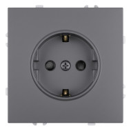 Розетка 1-местная с з/ш с/з (механизм) СЗК Stekker Эмили 250В 16А RST16-5110-10ZK платиново-серый soft touch 50243