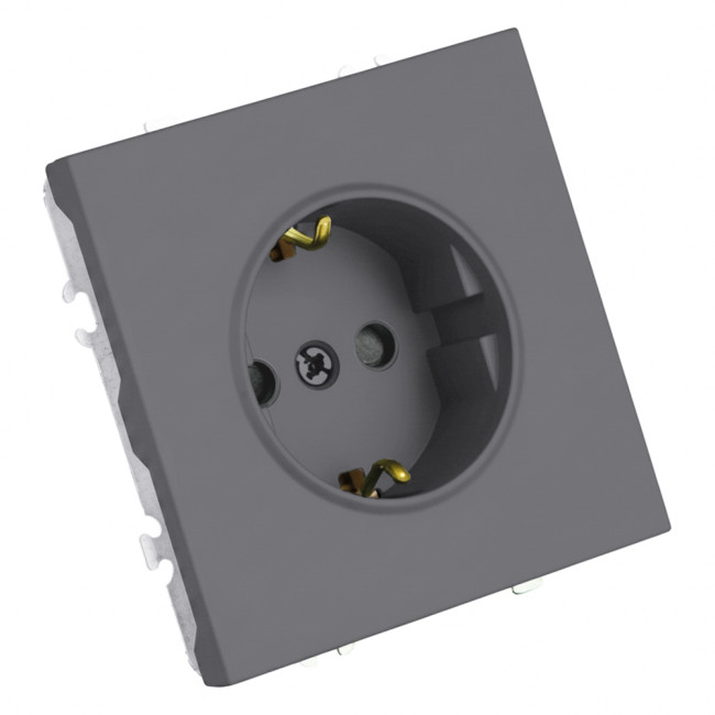 Розетка 1-местная с з/ш с/з (механизм) СЗК Stekker Эмили 250В 16А RST16-5110-10ZK платиново-серый soft touch 50243 Розетка 1-местная с з/ш с/з (механизм) СЗК Stekker Эмили 250В 16А RST16-5110-10ZK платиново-серый soft touch 50243