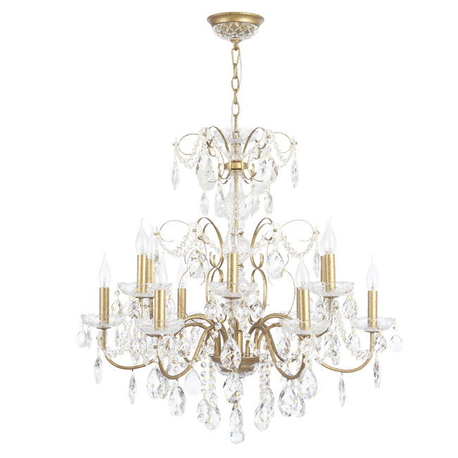 Подвесная люстра Crystal Lux ODELIS SP12 GOLD Подвесная люстра Crystal Lux ODELIS SP12 GOLD