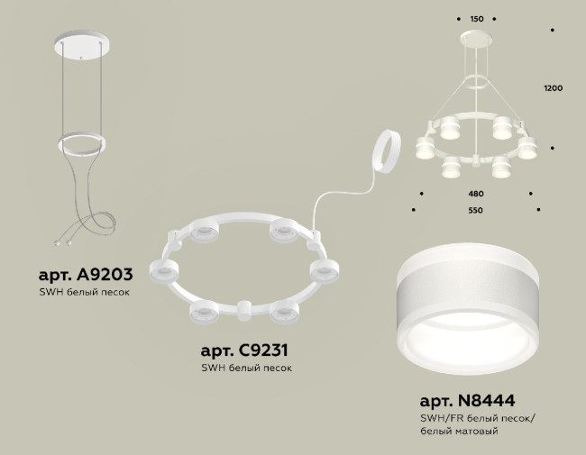 Подвесная люстра Ambrella Light Traditional (A9203, C9231, N8444) XR92031202 Подвесная люстра Ambrella Light Traditional (A9203, C9231, N8444) XR92031202