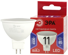 Лампа светодиодная Эра GU5.3 11W 6500K LED MR16-11W-865-GU5.3 R Б0045347