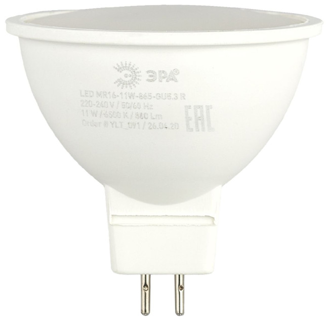 Лампа светодиодная Эра GU5.3 11W 6500K LED MR16-11W-865-GU5.3 R Б0045347