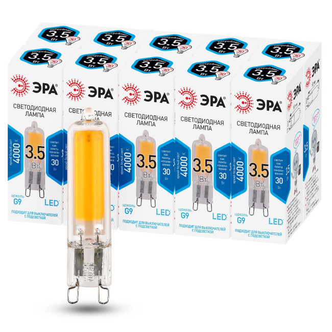 Лампа светодиодная Эра G9 3,5W 4000K LED JCD-3,5W-GL-840-G9 Б0049084 Лампа светодиодная Эра G9 3,5W 4000K LED JCD-3,5W-GL-840-G9 Б0049084