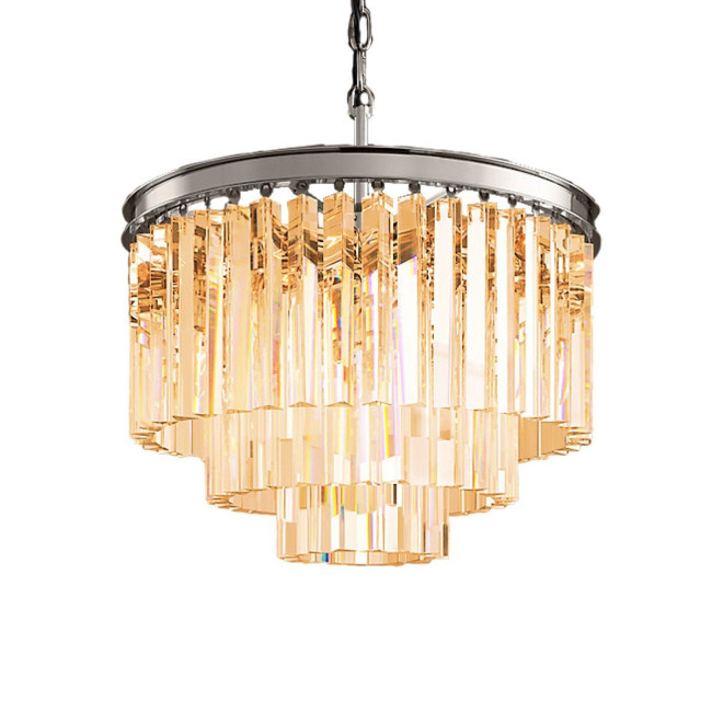 Подвесная люстра Delight Collection 1920s Odeon KR0387P-6 chrome/amber Подвесная люстра Delight Collection 1920s Odeon KR0387P-6 chrome/amber
