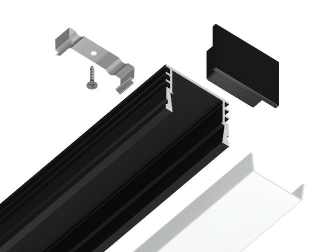Алюминиевый накладной профиль Ambrella Light Alum Profile GP1750BK Алюминиевый накладной профиль Ambrella Light Alum Profile GP1750BK