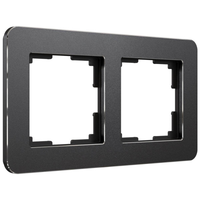 Рамка на 2 поста Werkel Platinum черный алюминий 4690389184451 W0022608 Рамка на 2 поста Werkel Platinum черный алюминий 4690389184451 W0022608