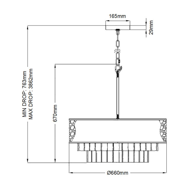 Подвесная люстра Hinkley Reverie QN-REVERIE-8P-CPG