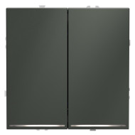 Выключатель двухклавишный с подсветкой Voltum S70 VLS020206 (титан)