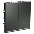 Выключатель двухклавишный с подсветкой Voltum S70 VLS020206 (титан)